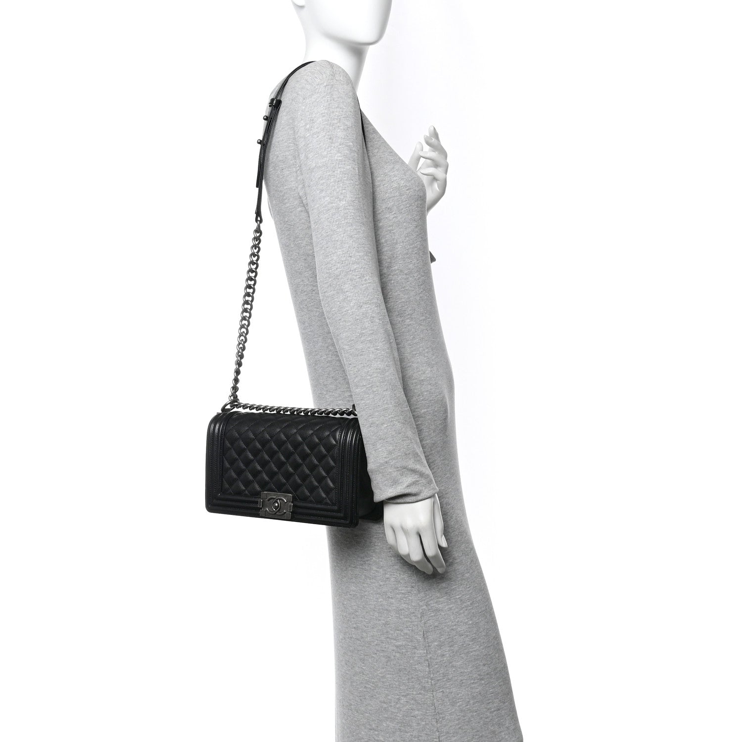 Chanel Caviar Quilted Medium Boy Flap Black 2 of 11