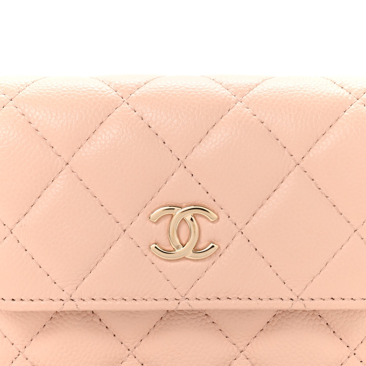 Caviar Quilted Mini Chain Belt Bag Light Beige