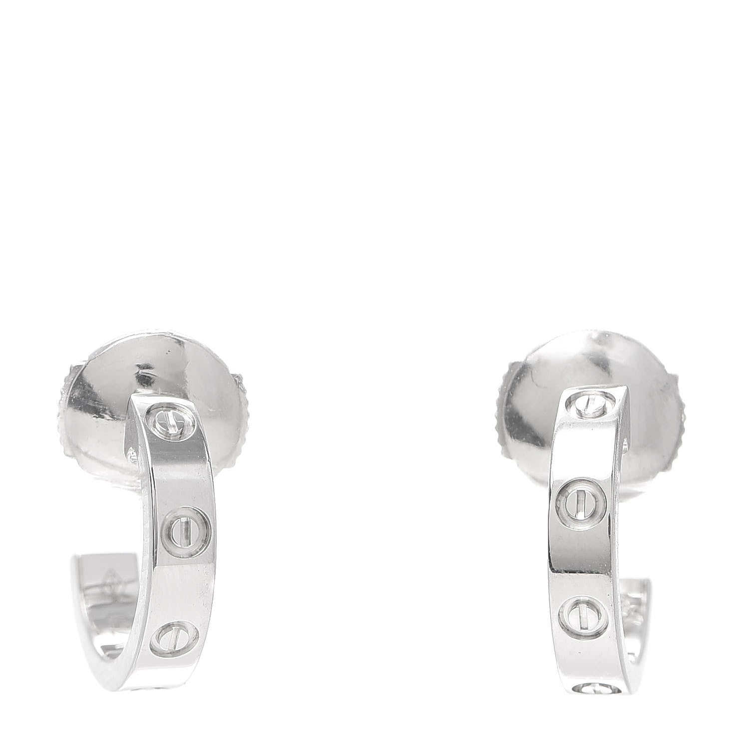 Cartier 18K White Gold Small LOVE Hoop Earrings 1 of 7