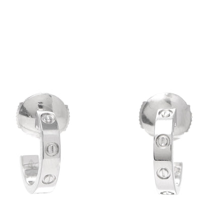 Cartier 18K White Gold Small LOVE Hoop Earrings 1 of 7