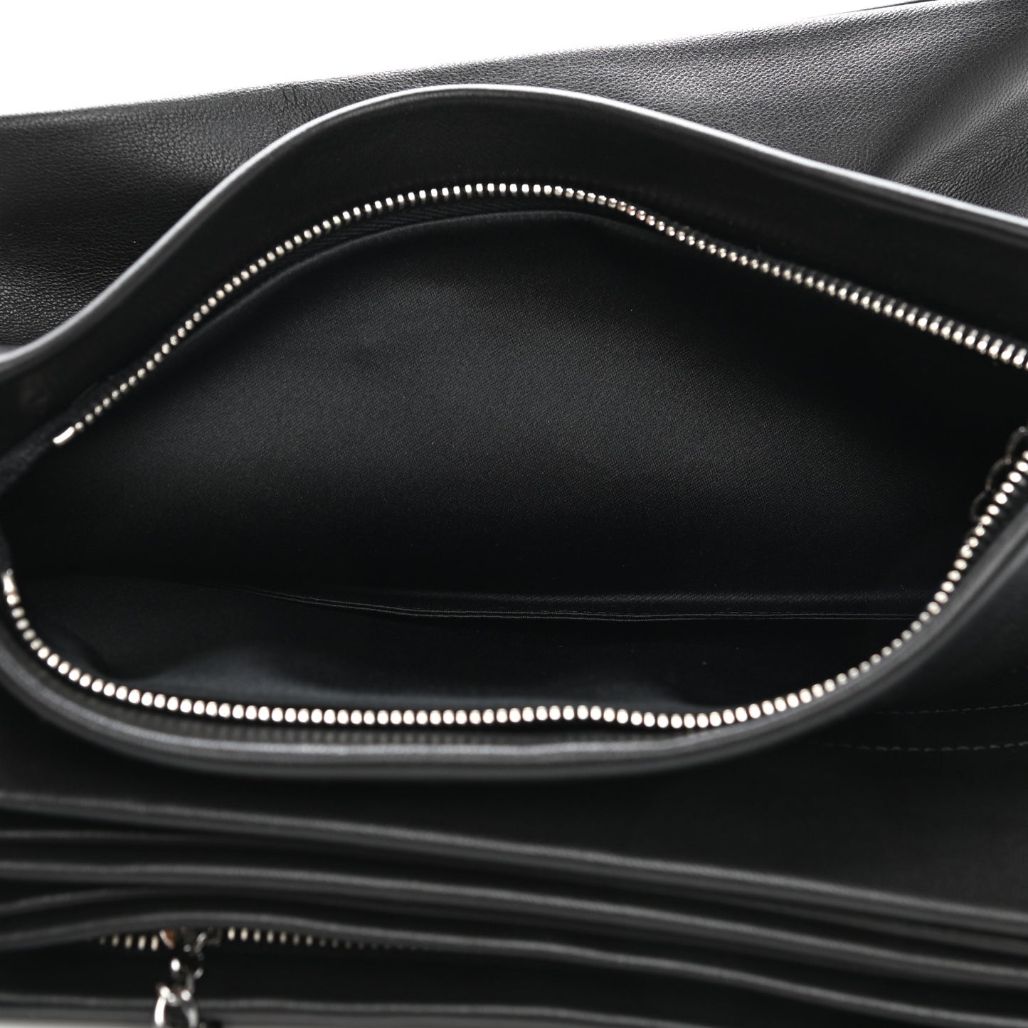 Lambskin Accordion Globe Clutch Black