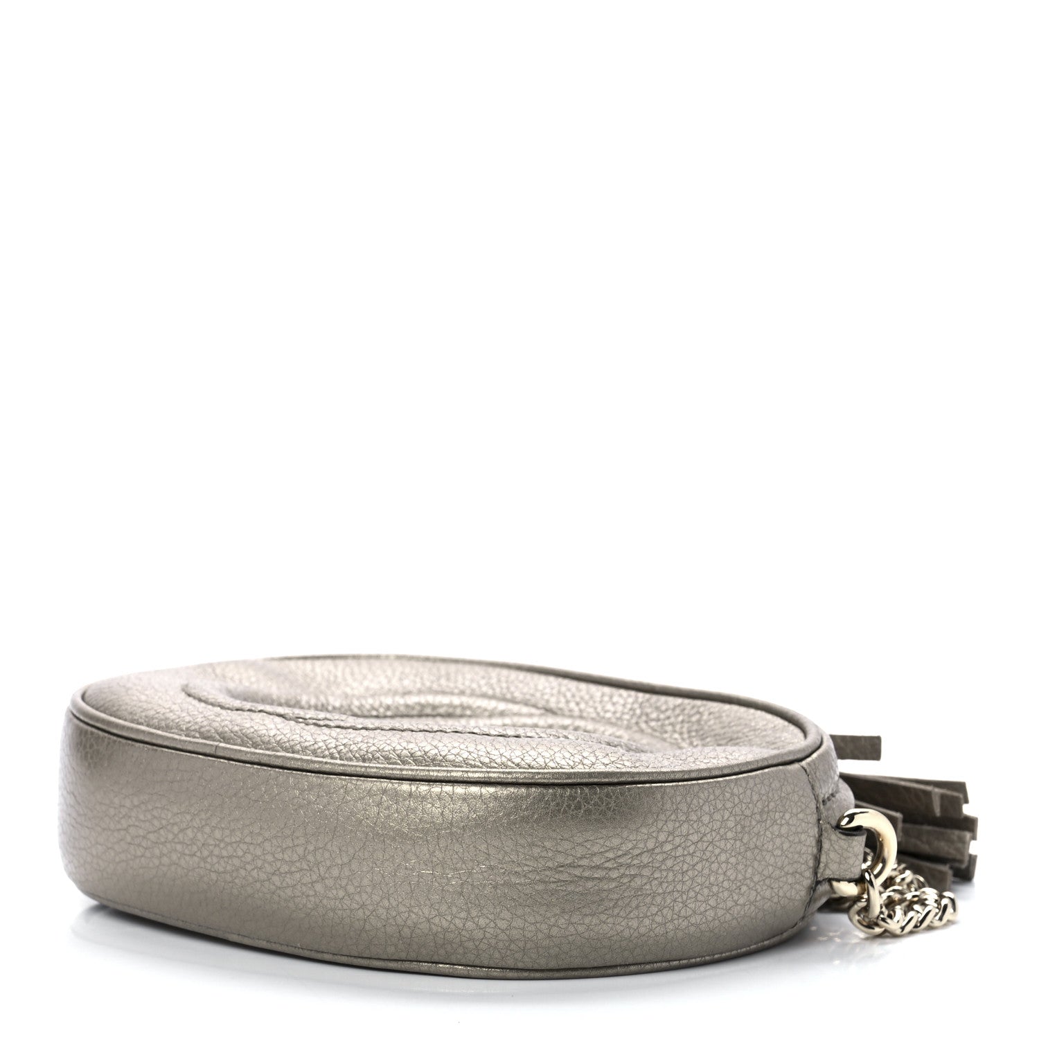 Gucci Metallic Pebbled Calfskin Mini Soho Chain Bag Golden Beige 9 of 11