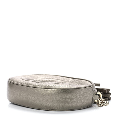 Gucci Metallic Pebbled Calfskin Mini Soho Chain Bag Golden Beige 9 of 11