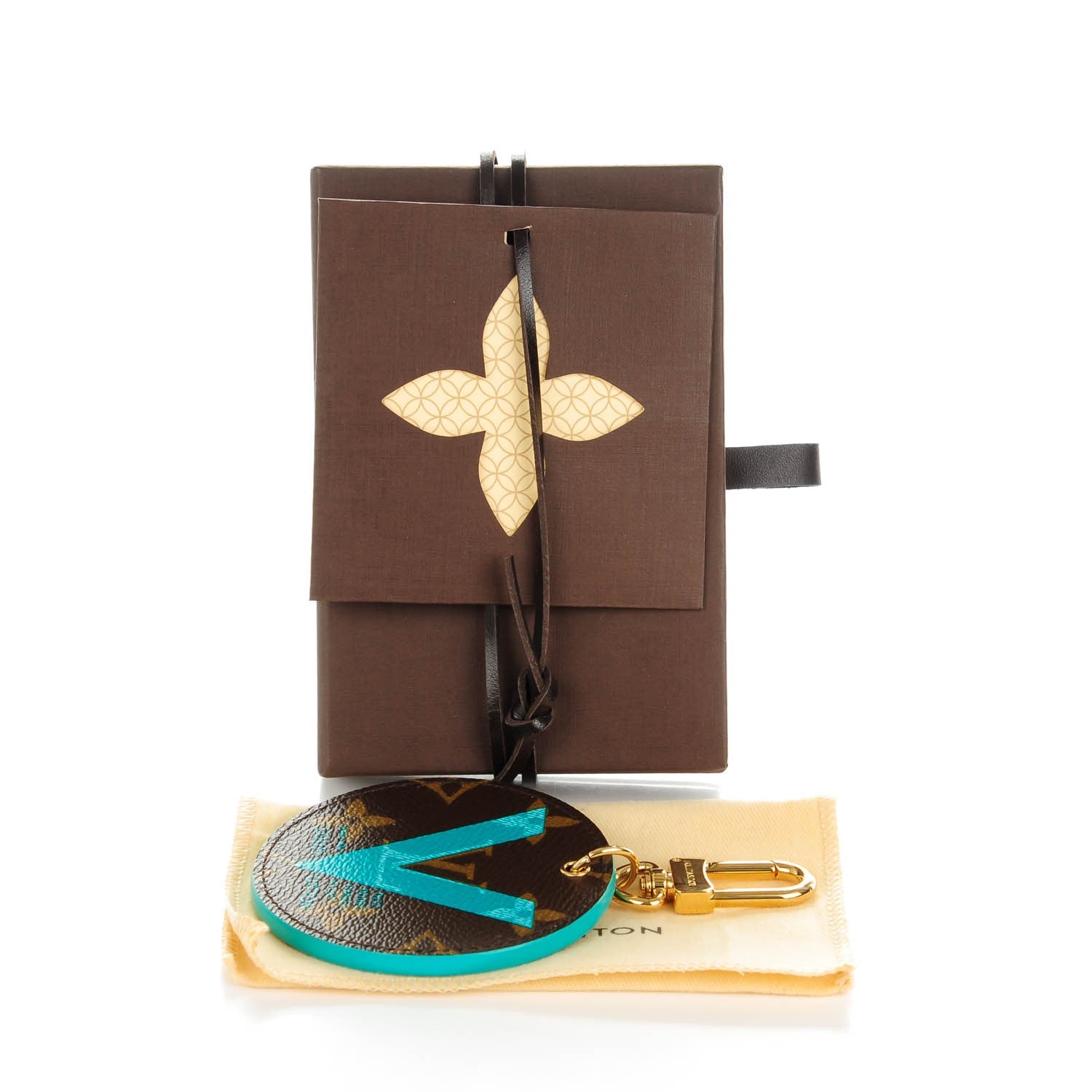 Louis Vuitton Monogram Illustre V Bag Charm Key Ring Turquoise 5 of 5