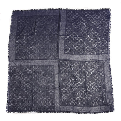 Louis Vuitton Silk Wool Monogram Rock Shawl Blue 1 of 4