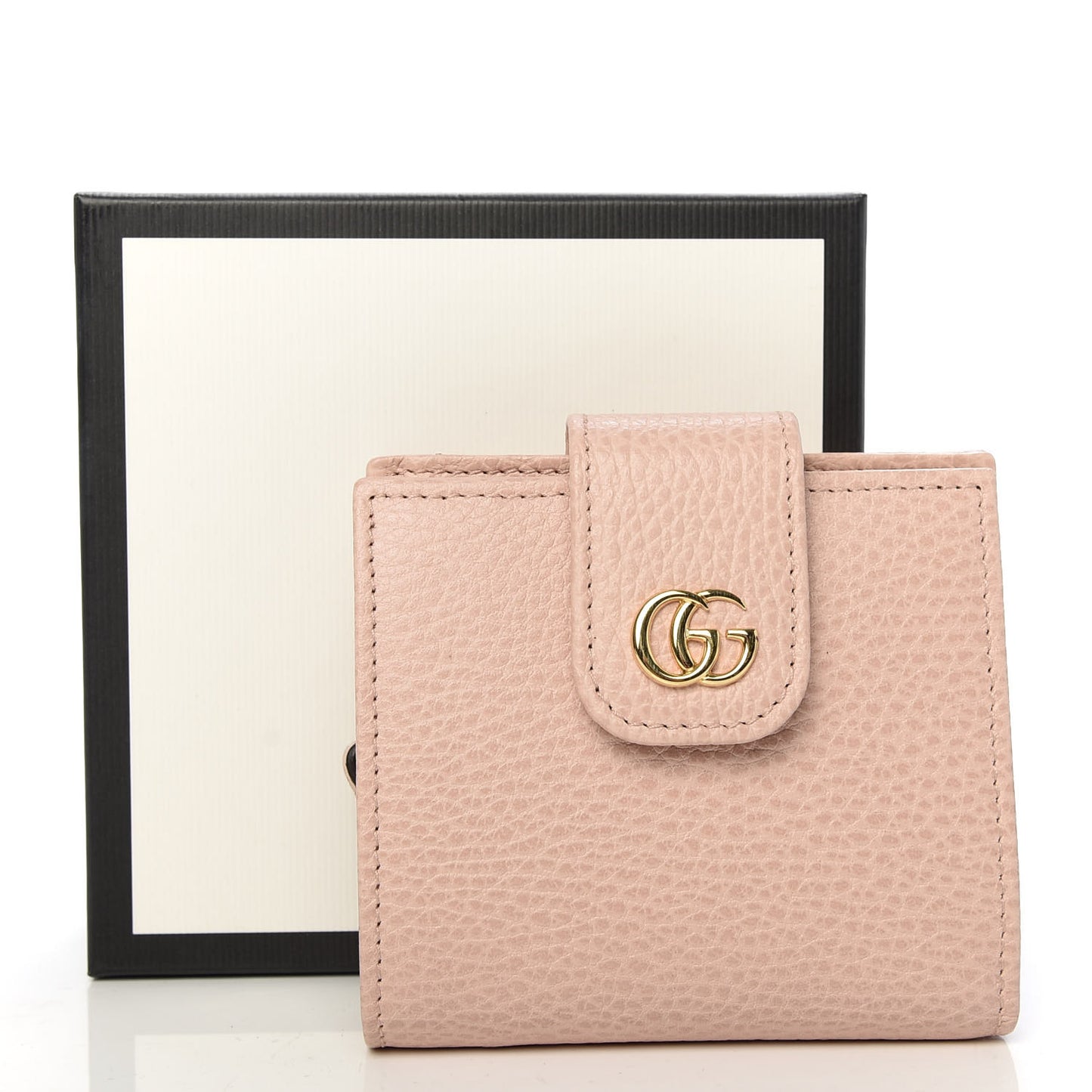 Dollar Calfskin GG Marmont French Wallet Perfect Pink