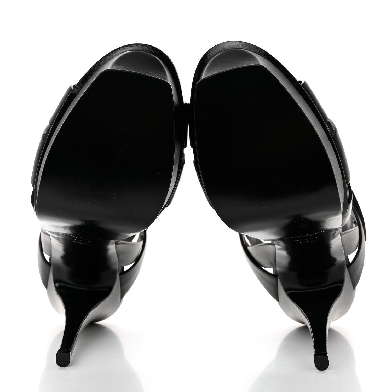 Saint Laurent Calfskin Tribute 105 Platform Sandals 40.5 Black 5 of 9