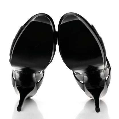 Saint Laurent Calfskin Tribute 105 Platform Sandals 40.5 Black 5 of 9