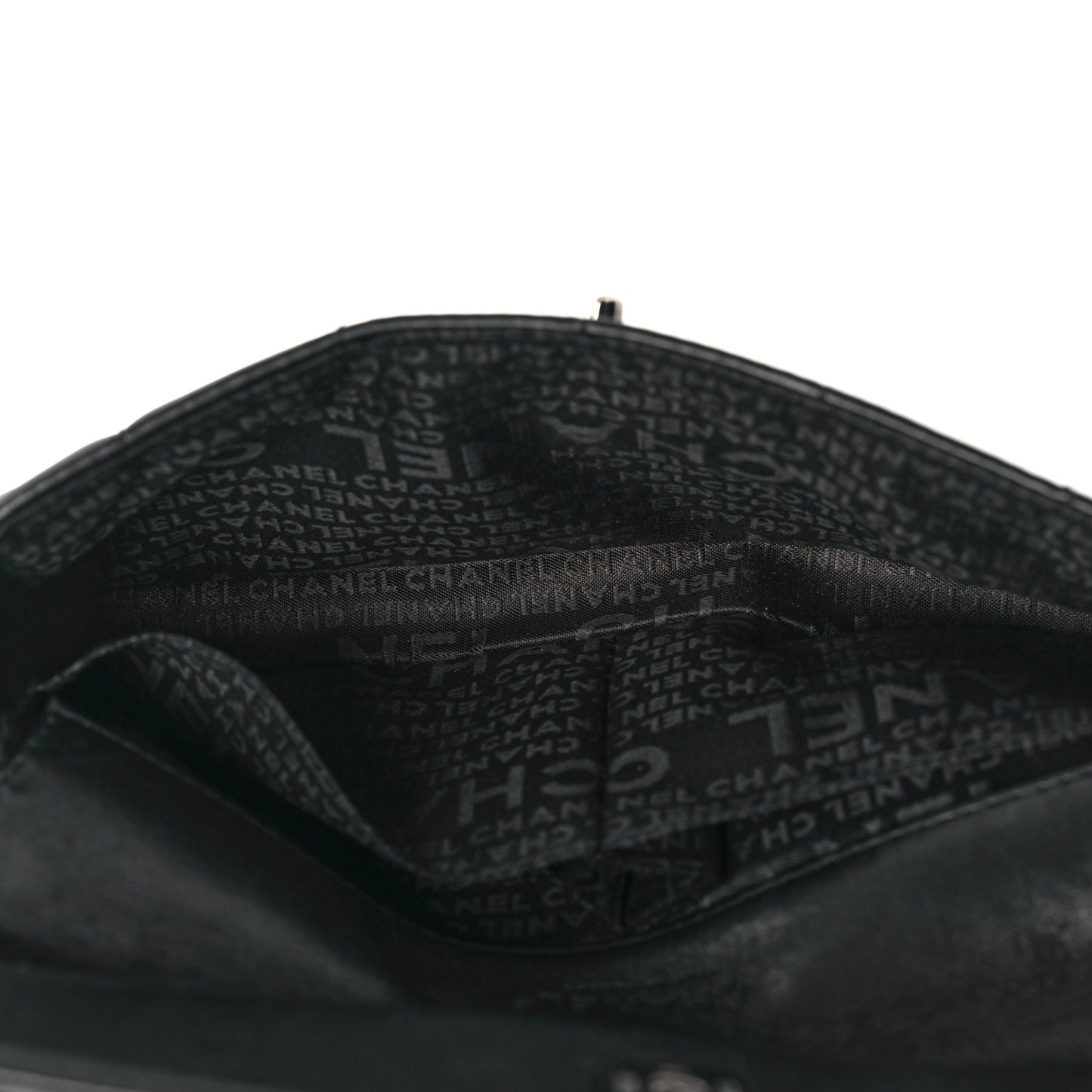 Lambskin Chocolate Bar Quilted Lambskin 3 Chain Flap Black