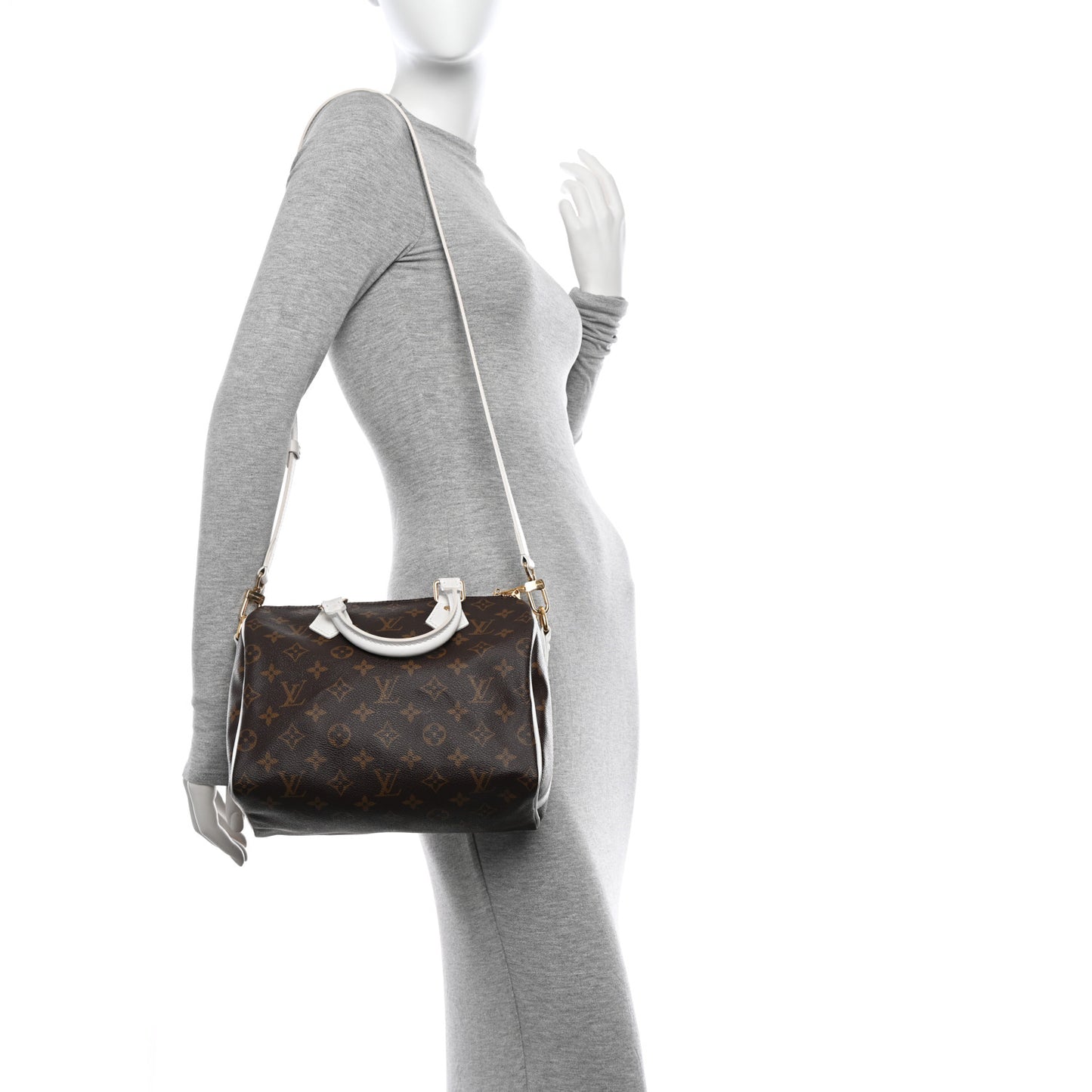 Monogram LV Match Speedy Bandouliere 25 White