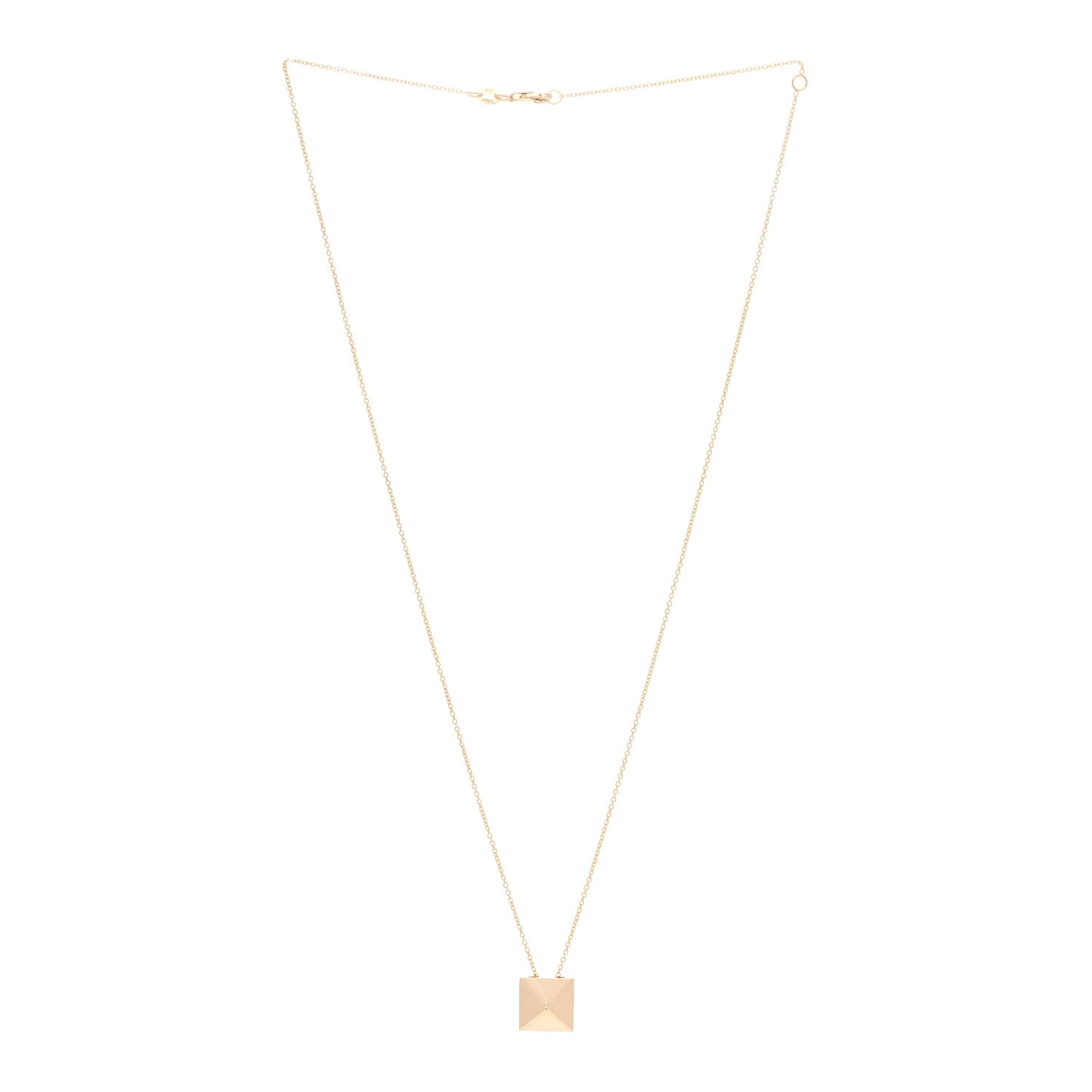 18K Yellow Gold Pyramid Pendant Necklace