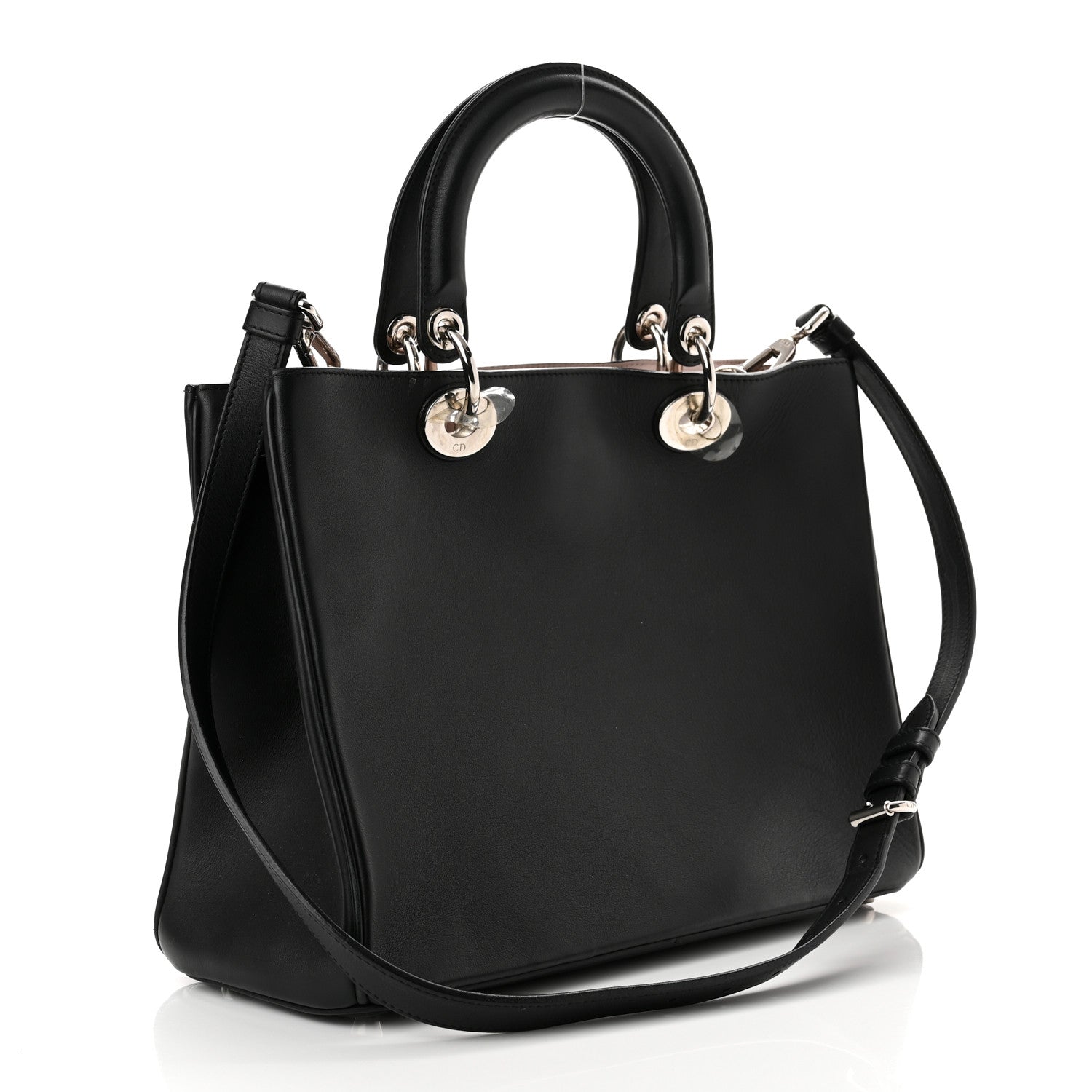 Christian Dior Smooth Calfskin Medium Diorissimo Tote Black Rose Poudre 3 of 10