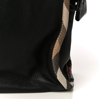 Burberry Grainy Calfskin Nova Check Tote Black 12 of 20