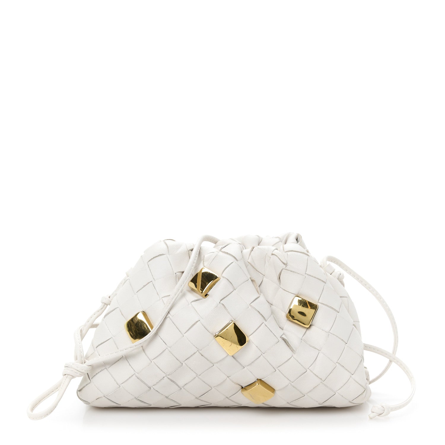 Bottega Veneta Nappa Intrecciato Studded The Mini Pouch Chalk 1 of 10