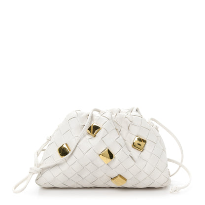 Bottega Veneta Nappa Intrecciato Studded The Mini Pouch Chalk 1 of 10