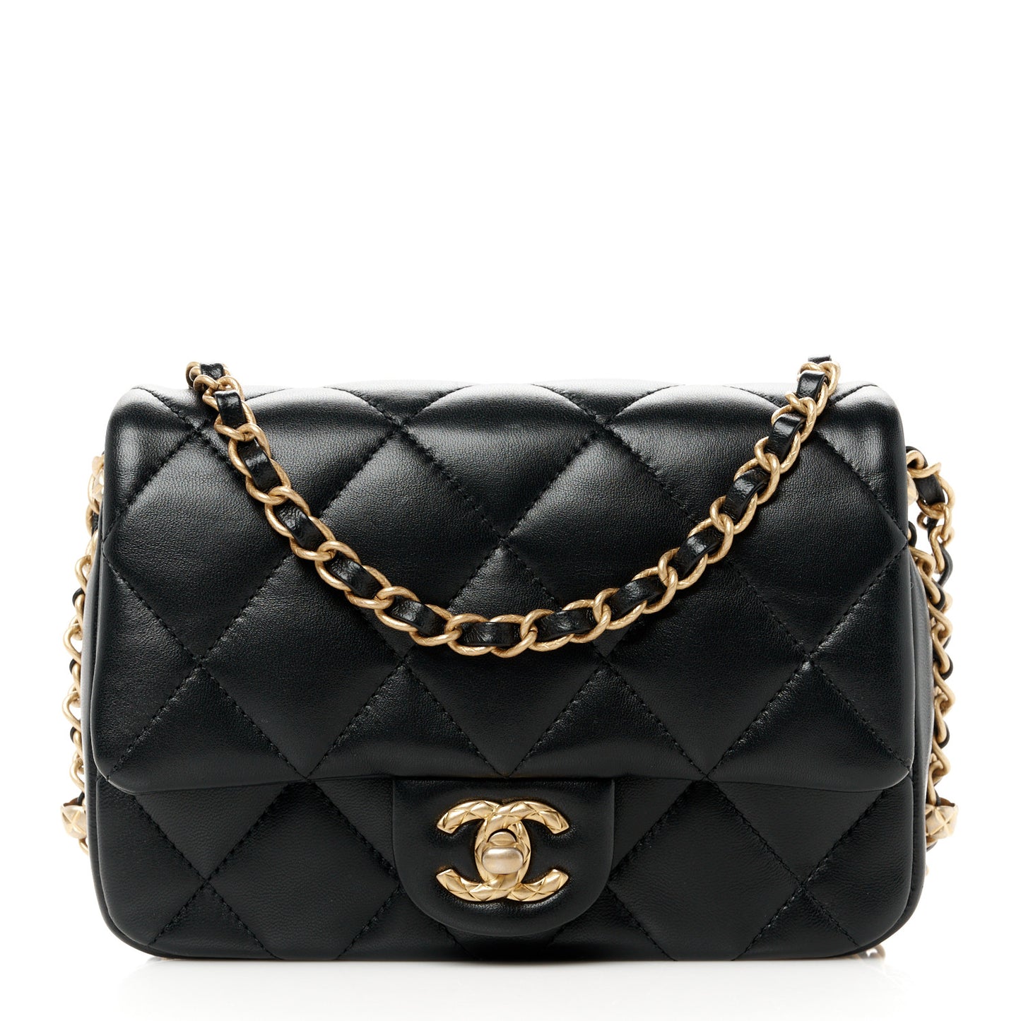 Lambskin Quilted CC Small Dynasty Flap Black