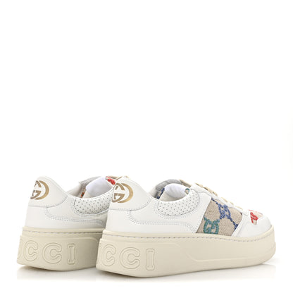 Gucci Dali Soft Calfskin GG Tennis Embossed Perforated Womens Platform 55mm Sneakers 40 White Multicolor 5 of 9