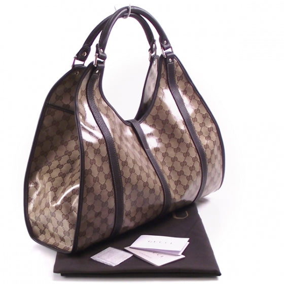Gucci MONOGRAM CRYSTAL JOY BARDOT 3 of 9