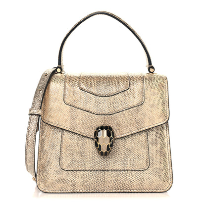 Bulgari Metallic Karung Serpenti Forever Top Handle Gold 1 of 9