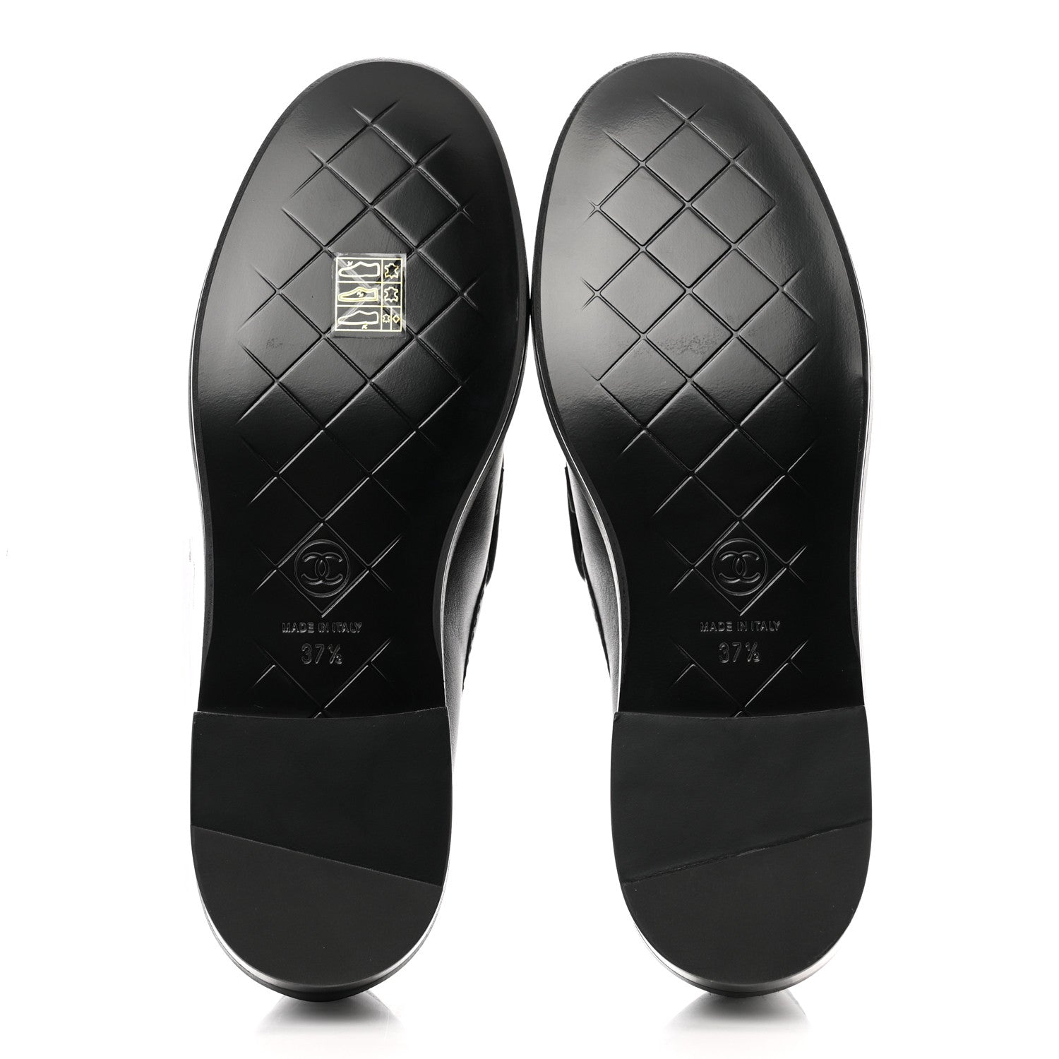 Chanel Lambskin Quilted CC Turnlock Loafers 37.5 Black 5 of 9