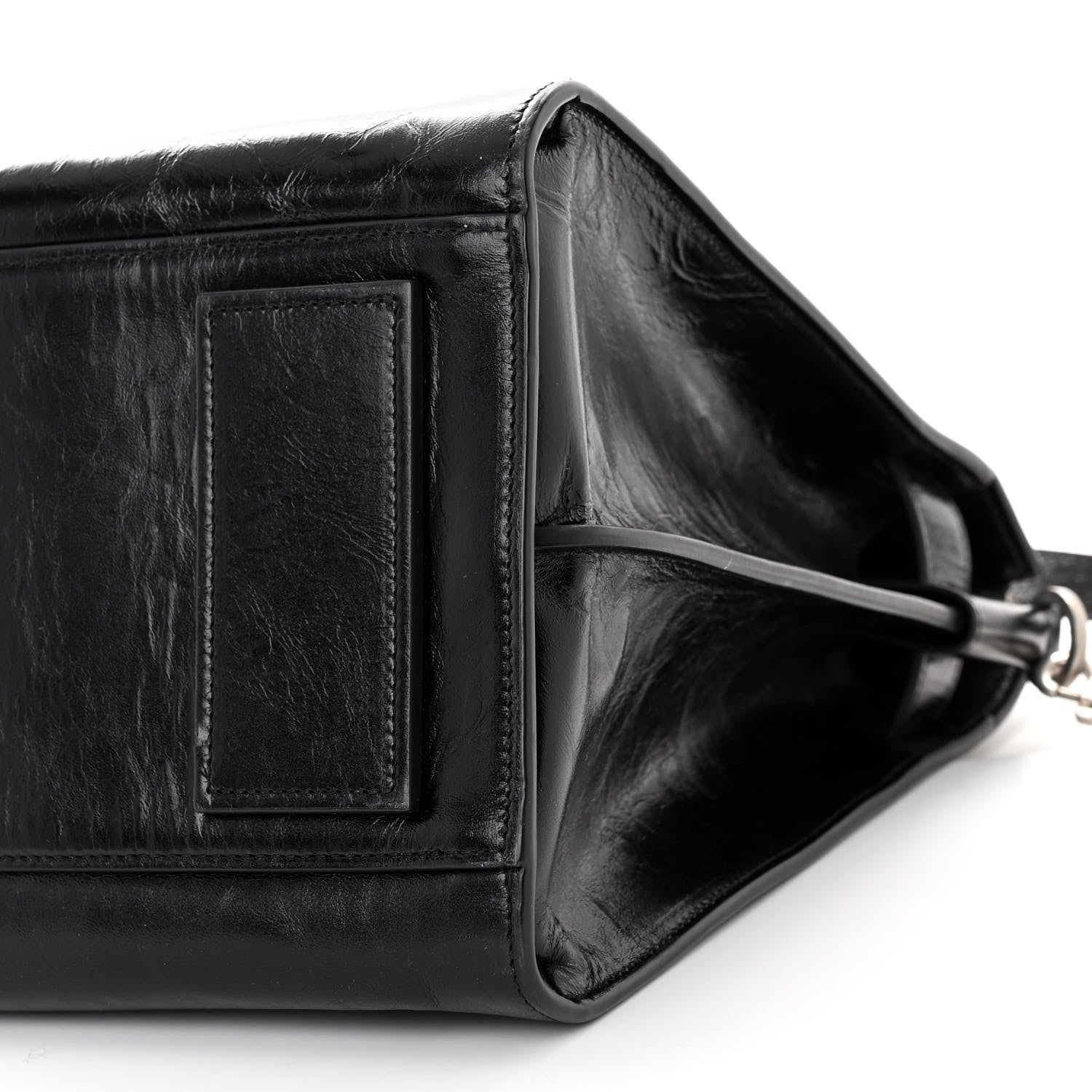 Saint Laurent Cracked Shiny Calfskin Souple 36H Sac De Jour Duffle Black 9 of 9