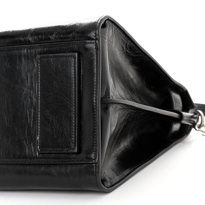 Saint Laurent Cracked Shiny Calfskin Souple 36H Sac De Jour Duffle Black 9 of 9