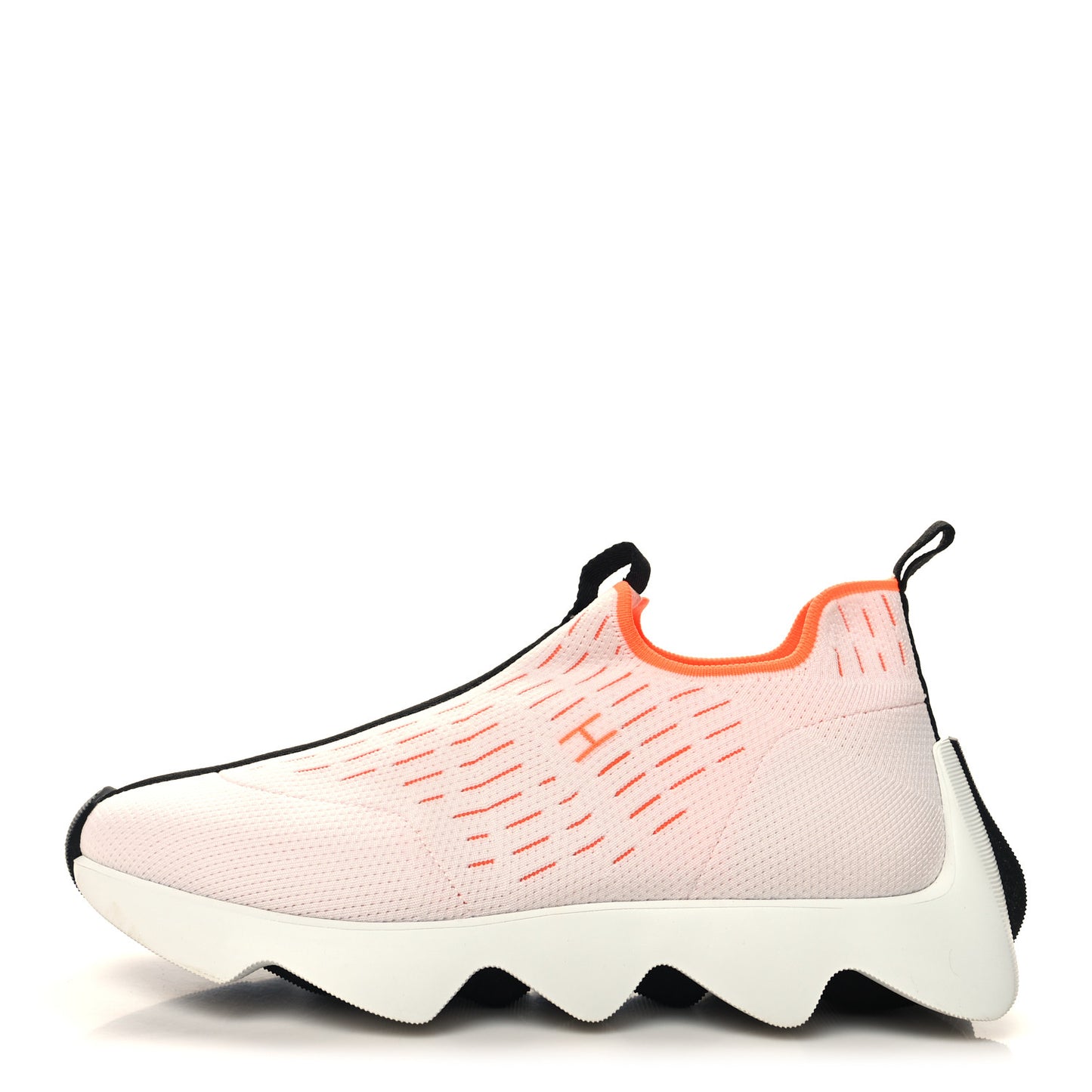 Technical Canvas Goatskin Womens Eclair Sneakers 40 White Orange