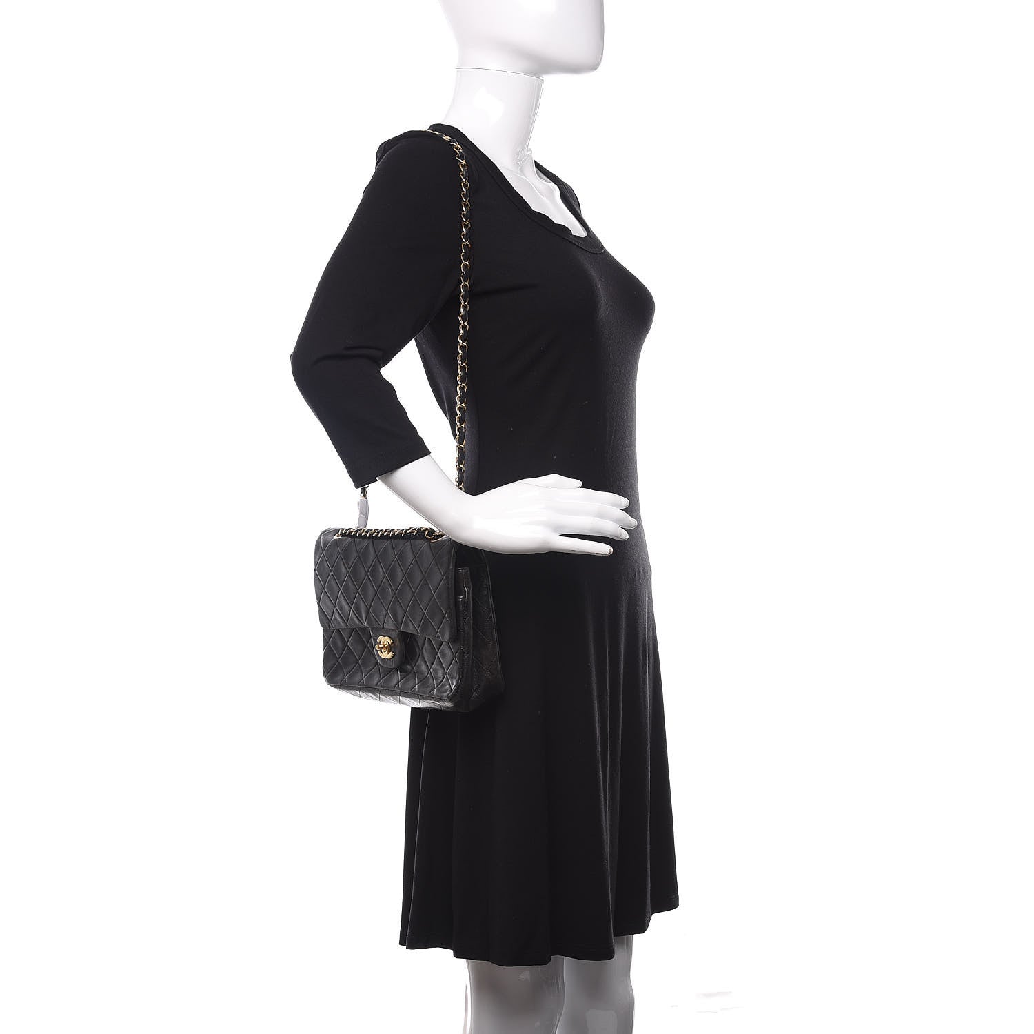 Chanel Lambskin Quilted Medium Double Flap Black 2 of 13