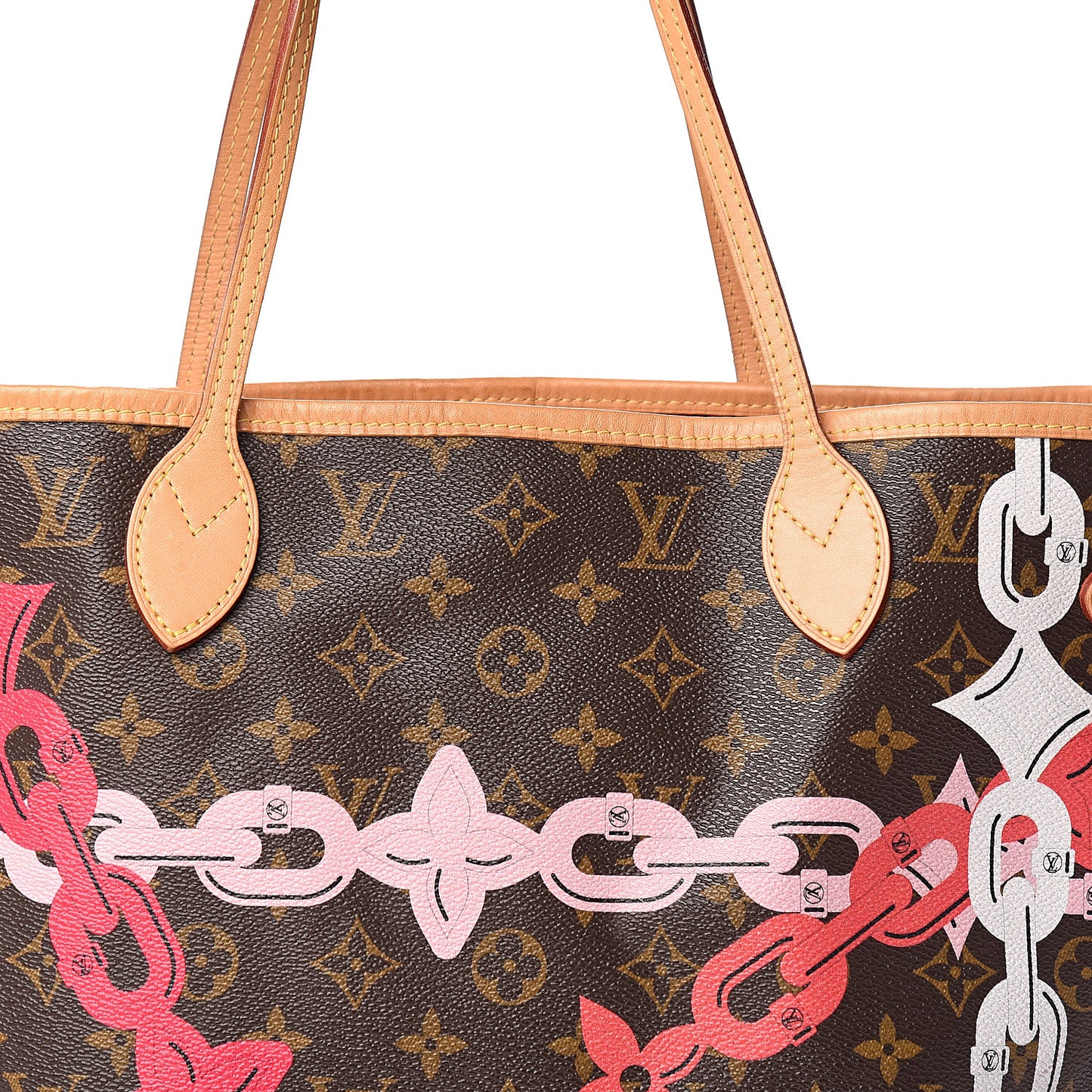 Monogram Bay Neverfull MM Rose Ballerine Poppy