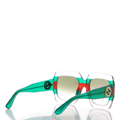 Gucci Square Web Frame GG0178S Sunglasses Green Red 4 of 8