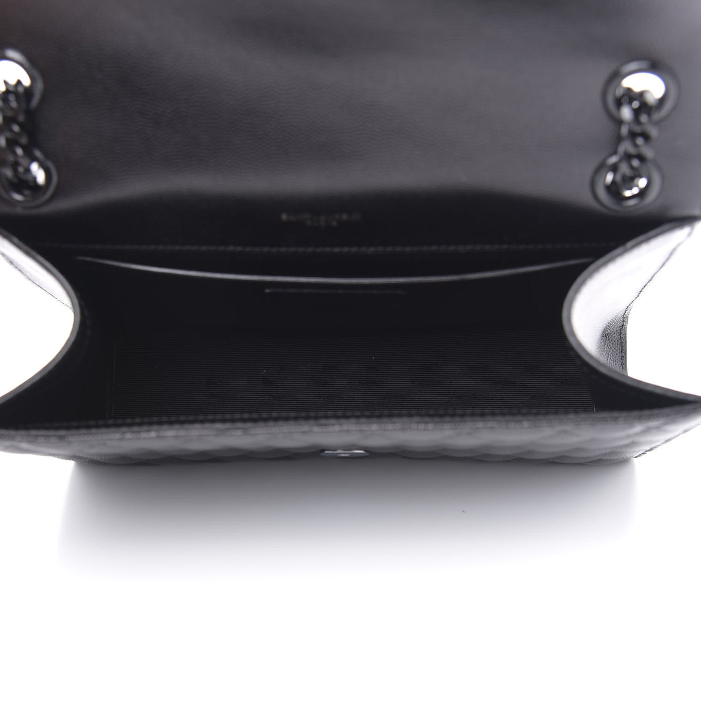Grain De Poudre Textured Mixed Matelasse Triquilt Medium Monogram Satchel Black