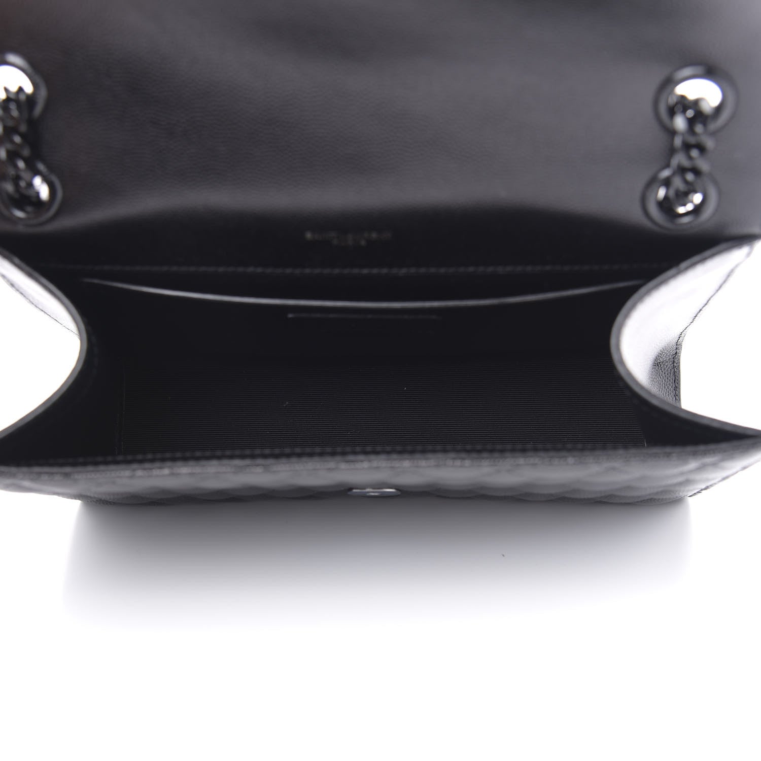 Saint Laurent Grain De Poudre Textured Mixed Matelasse Triquilt Medium Monogram Satchel Black 5 of 10