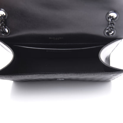 Saint Laurent Grain De Poudre Textured Mixed Matelasse Triquilt Medium Monogram Satchel Black 5 of 10
