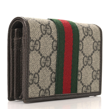 Gucci GG Supreme Monogram Web Ophidia Small Wallet Beige Dark Brown Beige Dark Brown 3 of 8