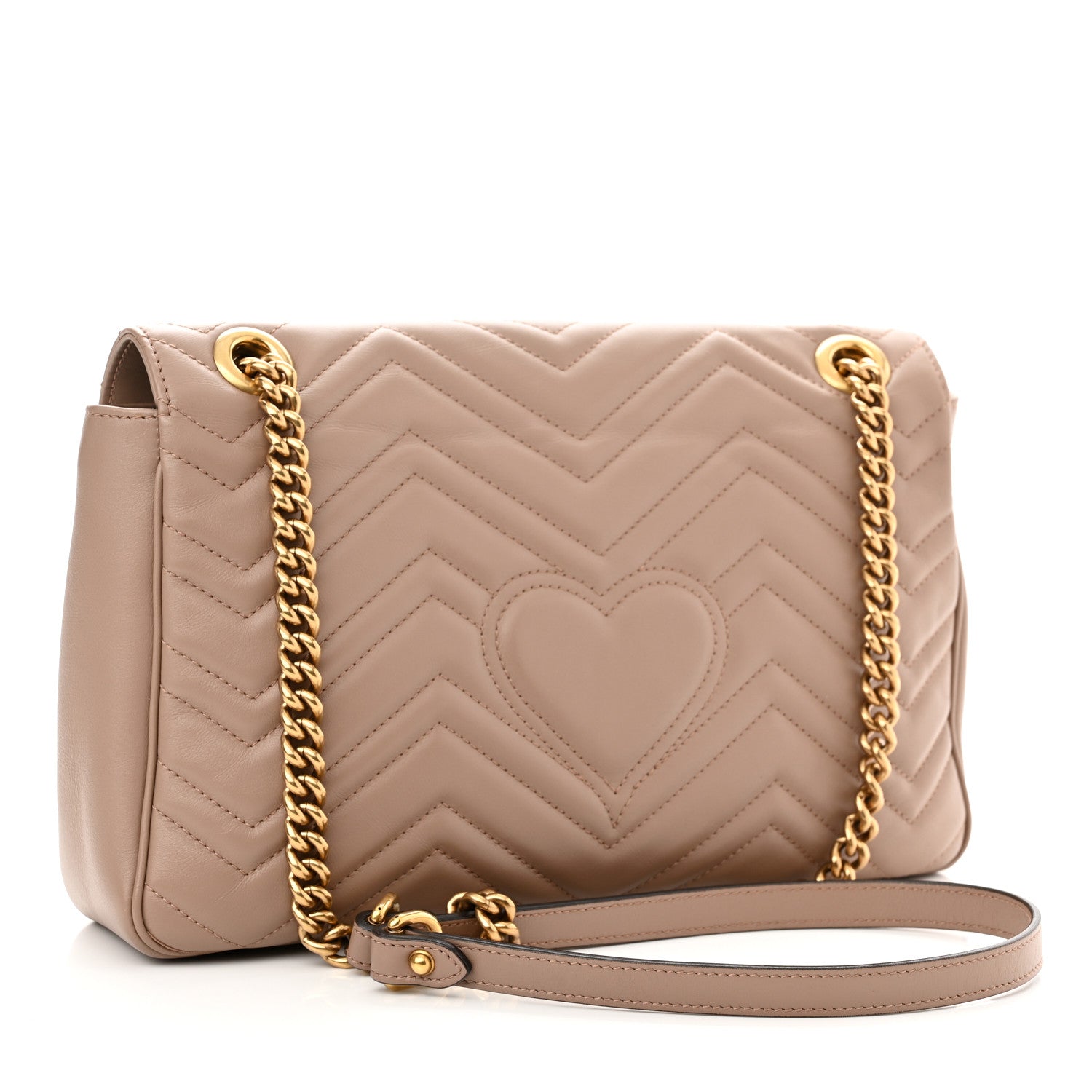 Gucci Calfskin Matelasse Medium GG Marmont Shoulder Bag Porcelain Rose 3 of 10