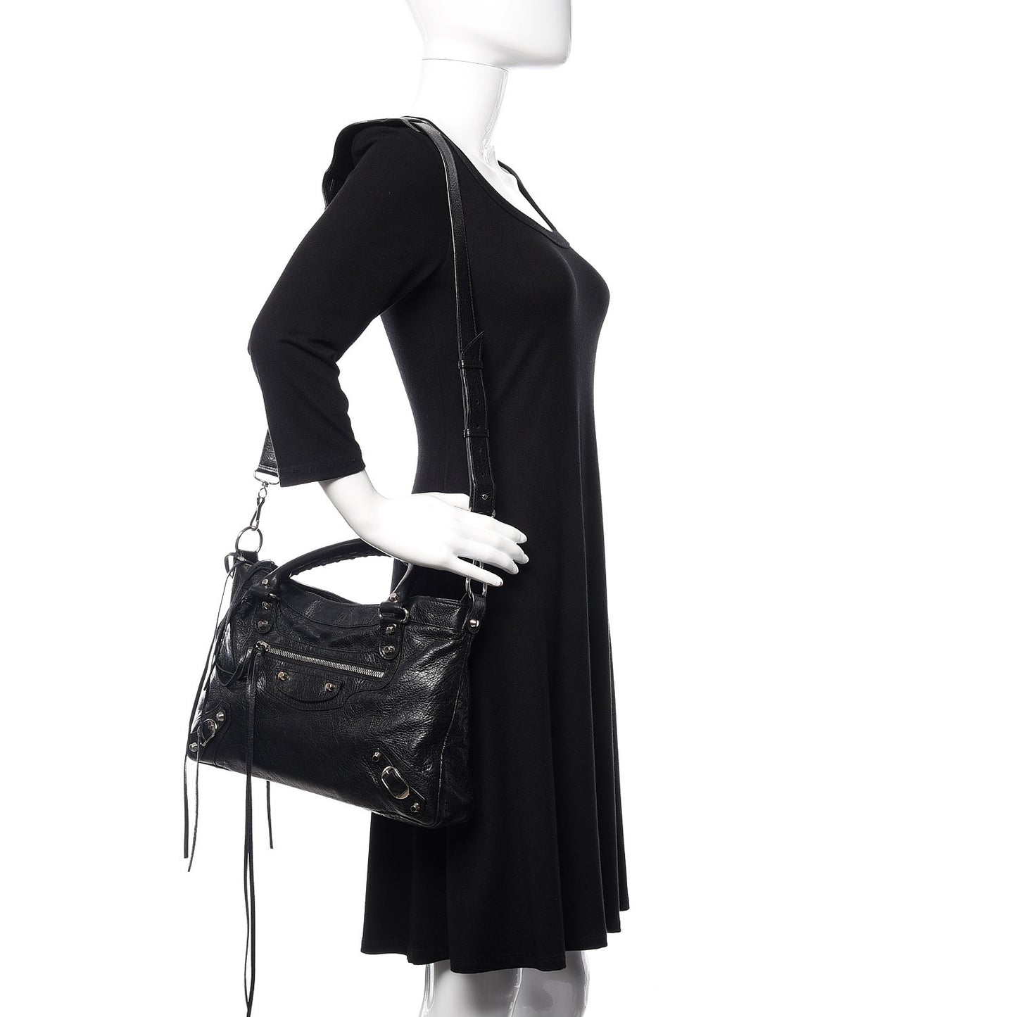 Agneau Classic Silver Hardware Town Black