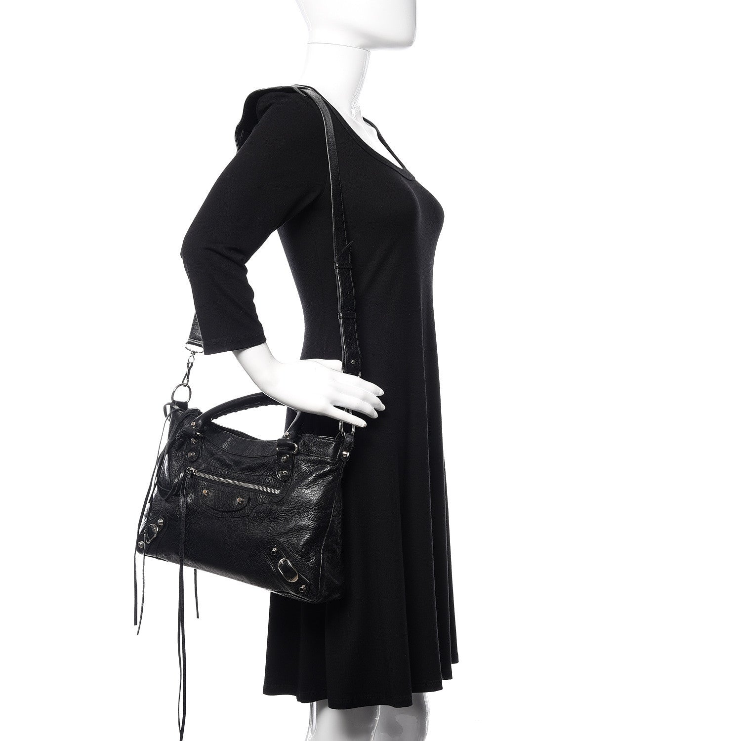 Balenciaga Agneau Classic Silver Hardware Town Black 2 of 16