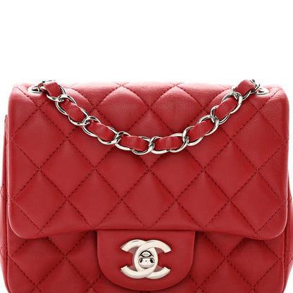 Chanel Lambskin Quilted Mini Square Flap Red 8 of 10