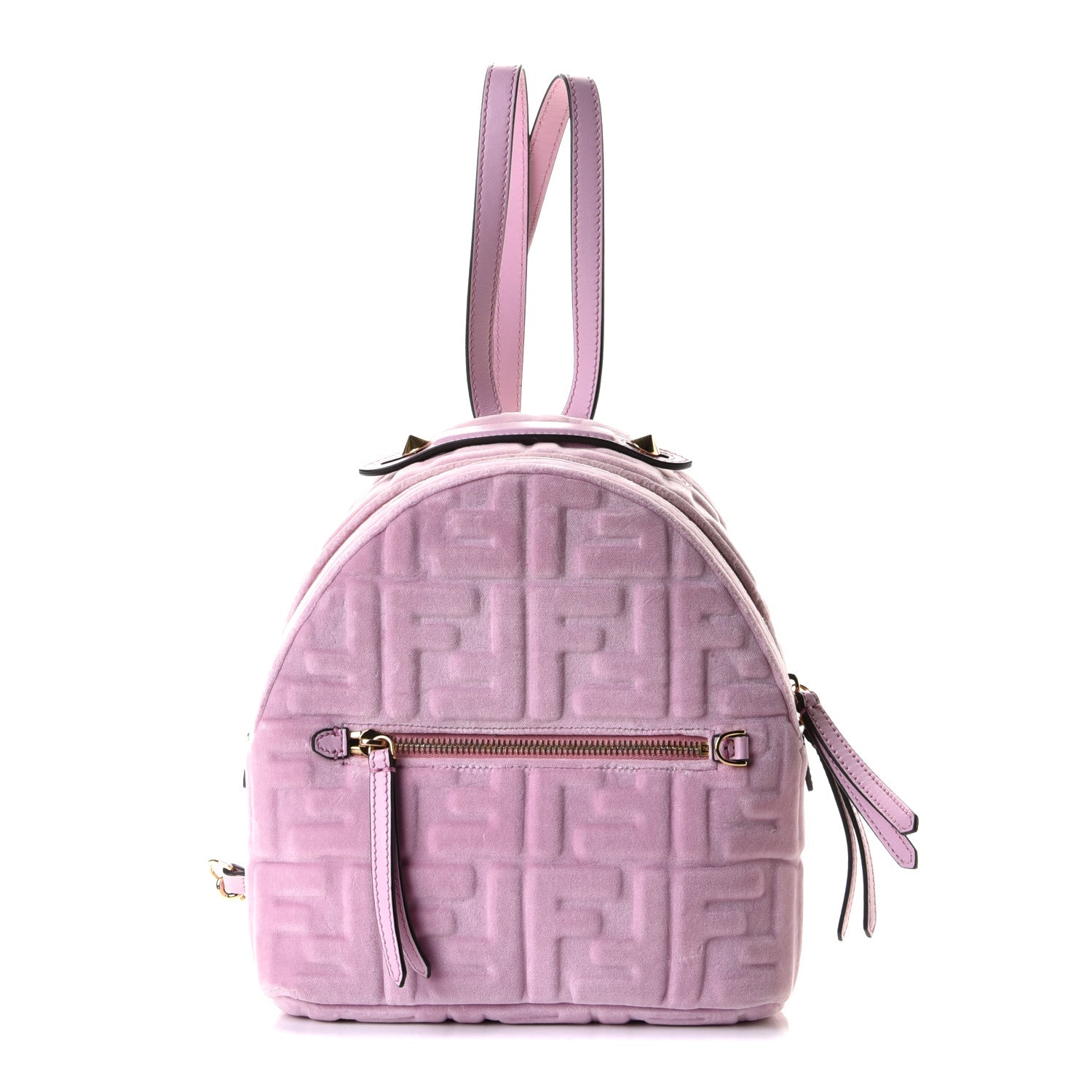 Fendi Velvet FF Embossed Mini Backpack Rosa Confetti 1 of 6