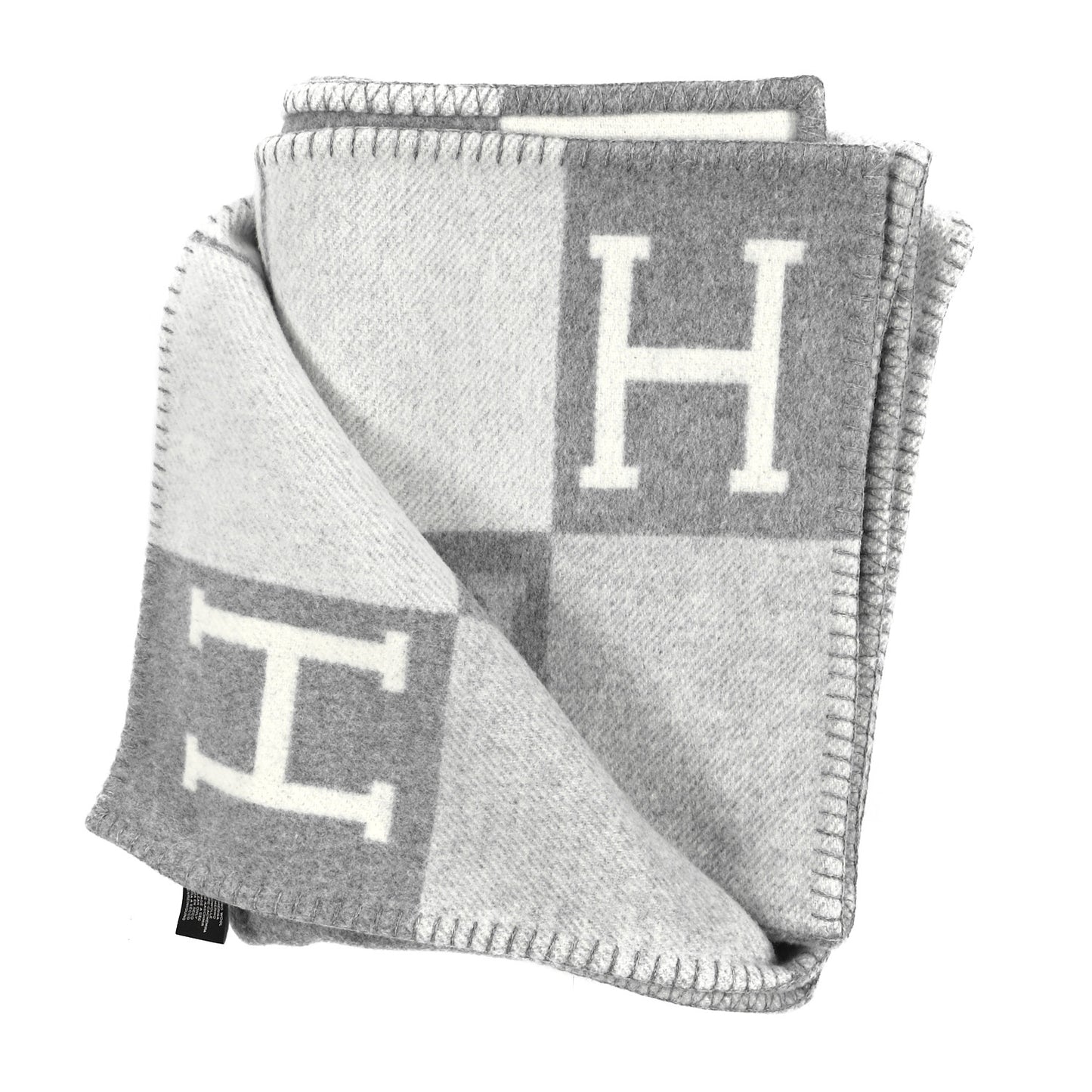 Wool Cashmere Avalon III Blanket Ecru Gris Clair