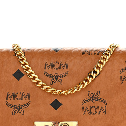 MCM Visetos Calfskin Large Mena Crossbody Wallet On Chain Cognac Black 7 of 11