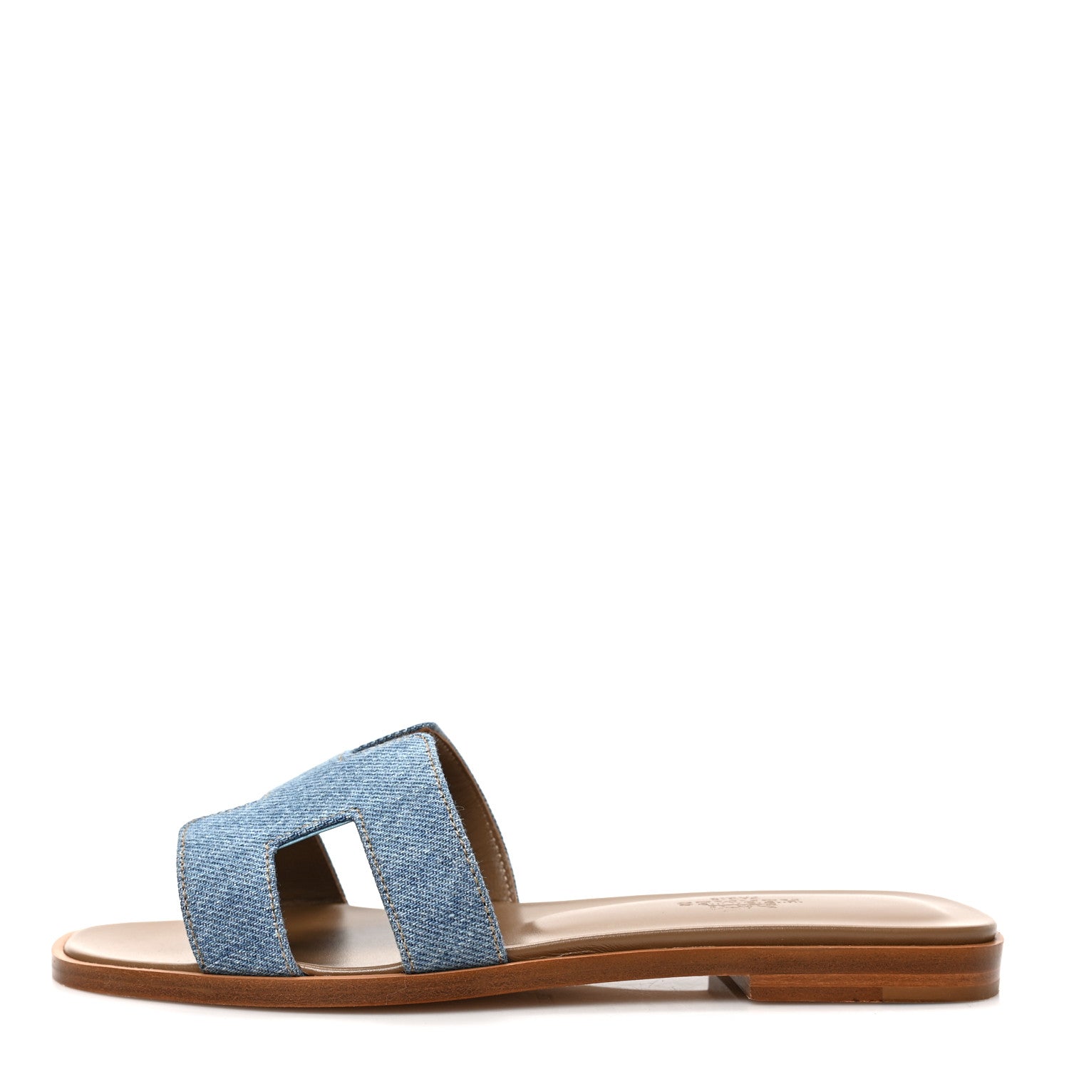 Hermes Denim Canvas Oran Sandals 35 Bleu Clair 1 of 8