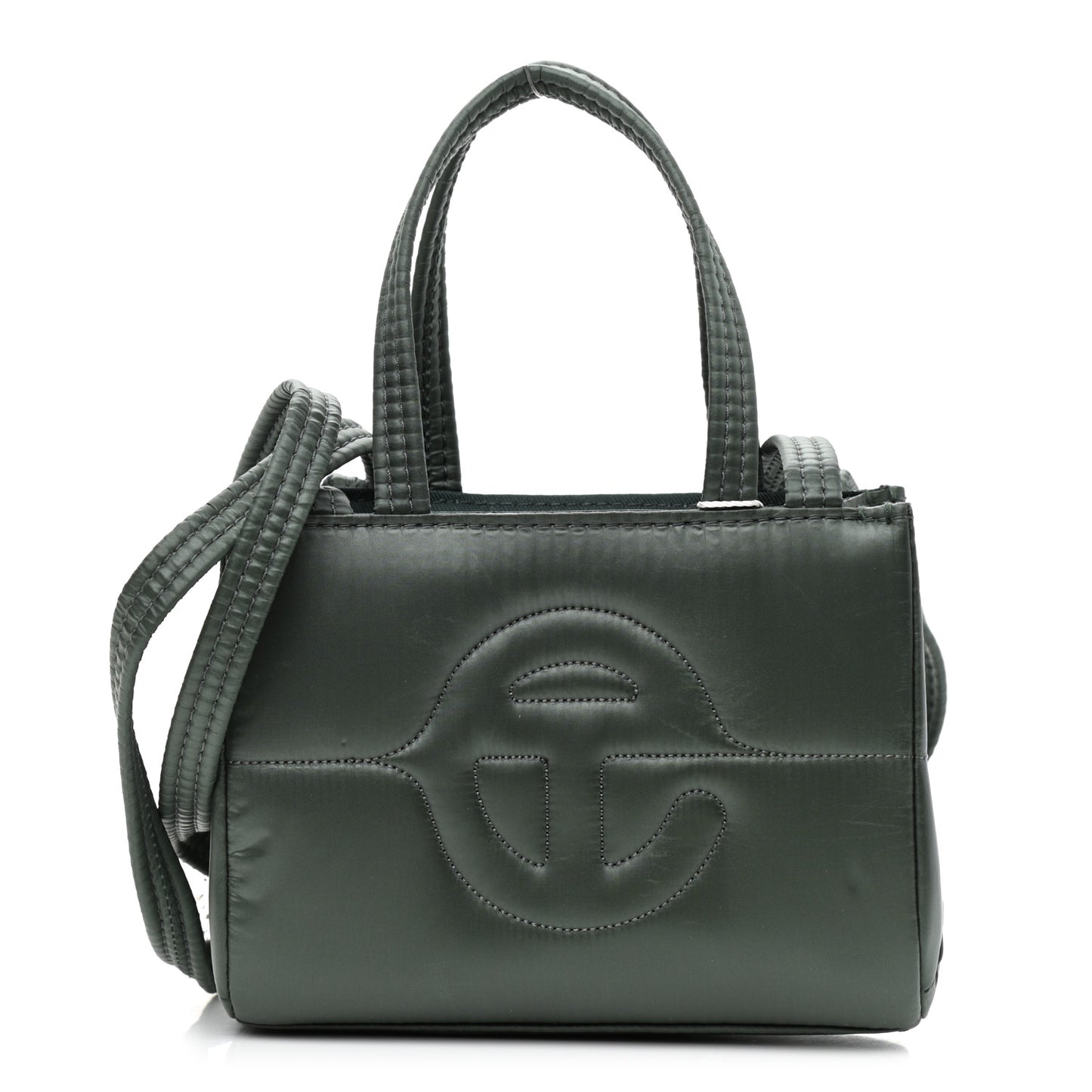 Nylon Small Puff Shopping Bag Green
