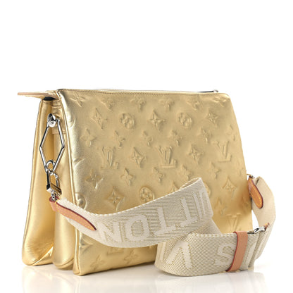 Louis Vuitton Lambskin Embossed Monogram Coussin PM Gold 3 of 8