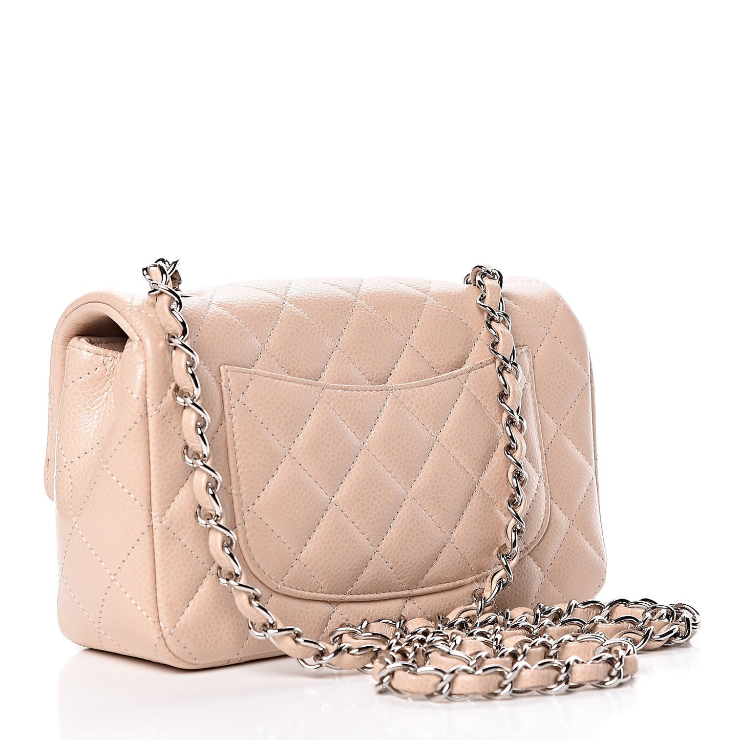 Caviar Quilted Mini Rectangular Flap Light Pink