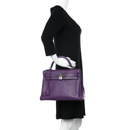 Hermes Taurillon Clemence Kelly Retourne 32 Ultraviolet 2 of 19