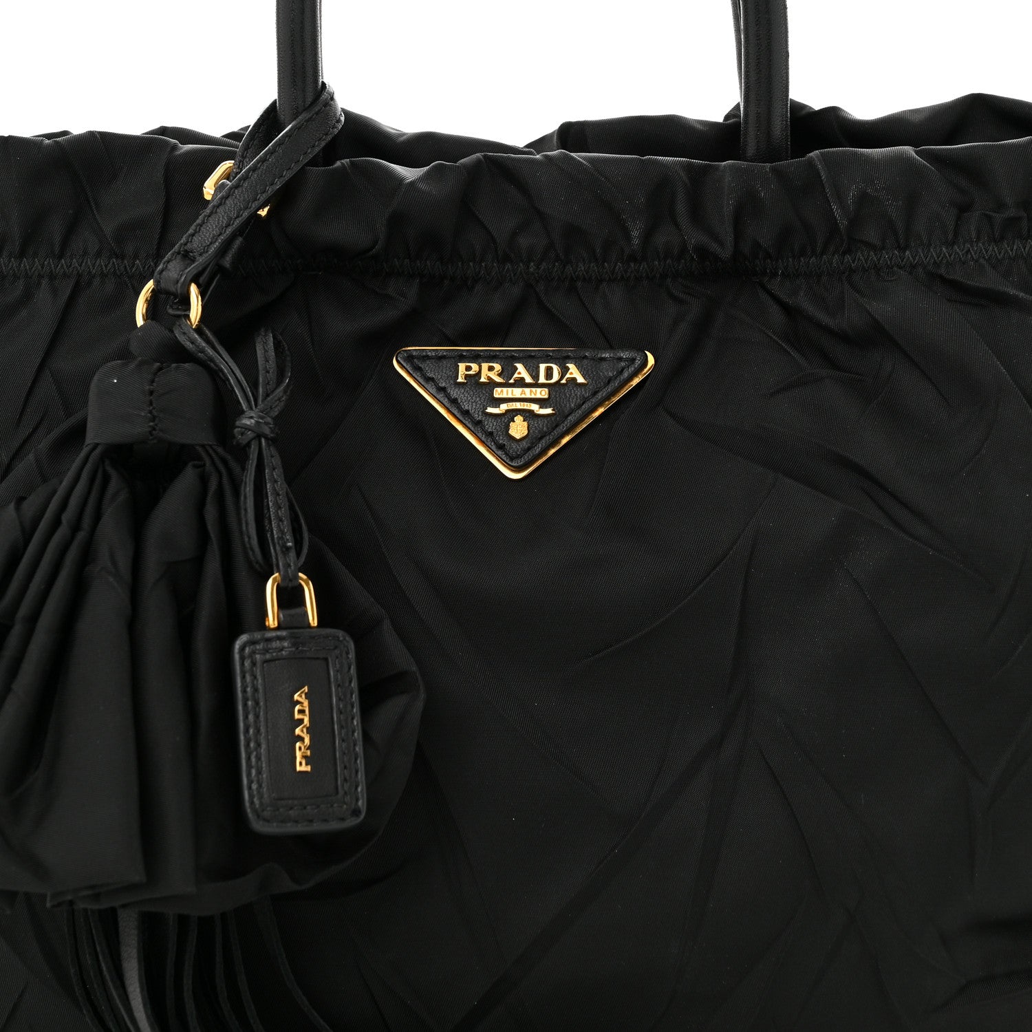 Prada Tessuto Nylon Tassel Tote Black 8 of 11
