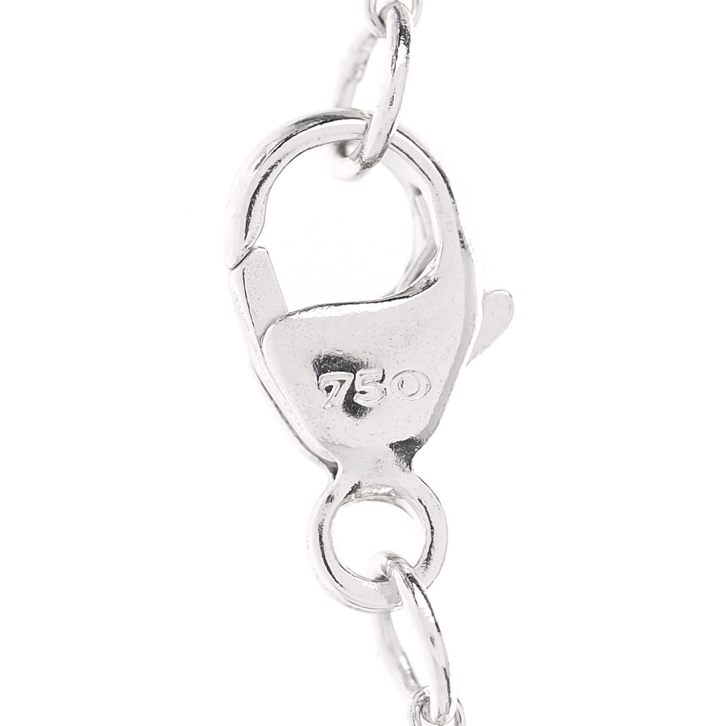 18K White Gold Diamond Cable Collectibles Pave Charm Pendant Necklace