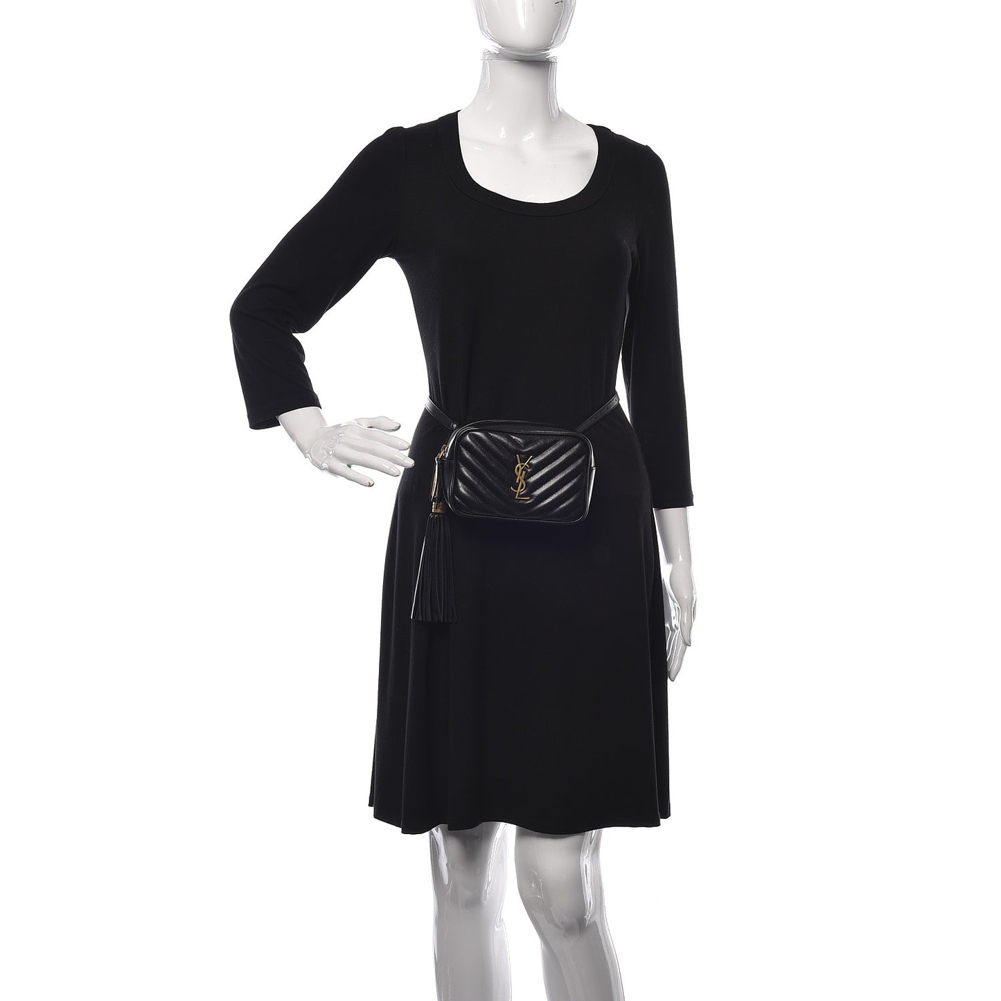 Calfskin Matelasse Monogram Lou Belt Bag Black