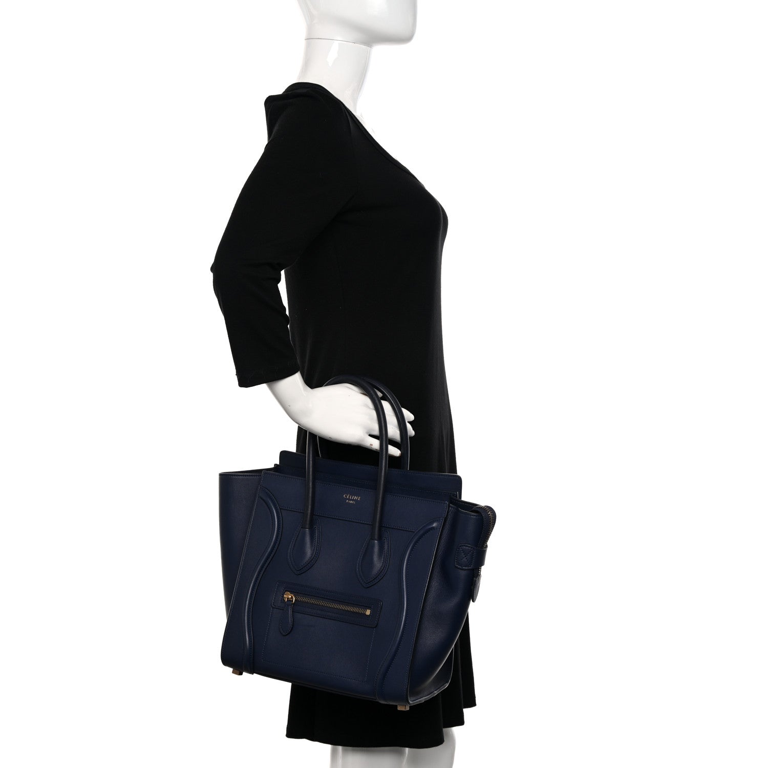 Celine Smooth Calfskin Micro Luggage Navy Blue 2 of 13